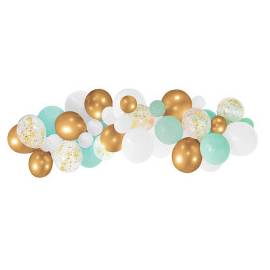 kIT 50 BALLONS POUR ARCHE OR/BLANC/VERT